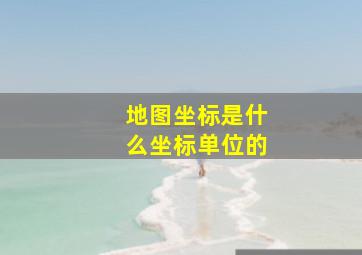 地图坐标是什么坐标单位的