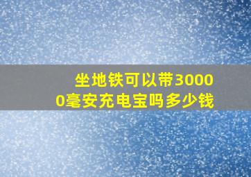 坐地铁可以带30000毫安充电宝吗多少钱