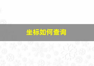 坐标如何查询