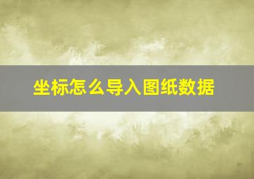 坐标怎么导入图纸数据