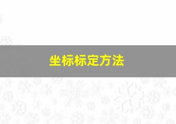 坐标标定方法