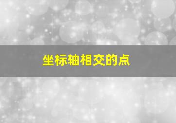 坐标轴相交的点