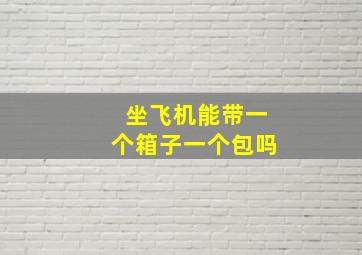 坐飞机能带一个箱子一个包吗