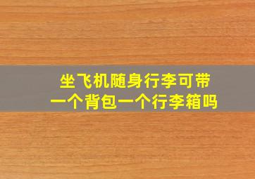 坐飞机随身行李可带一个背包一个行李箱吗