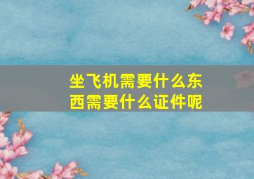 坐飞机需要什么东西需要什么证件呢