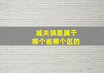 城关镇是属于哪个省哪个区的