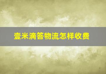 壹米滴答物流怎样收费