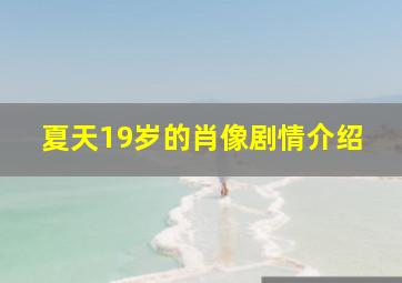 夏天19岁的肖像剧情介绍