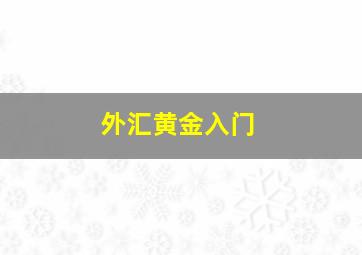 外汇黄金入门