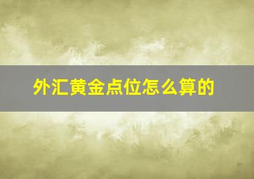 外汇黄金点位怎么算的