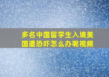 多名中国留学生入境美国遭恐吓怎么办呢视频