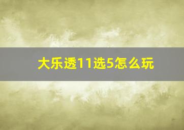 大乐透11选5怎么玩