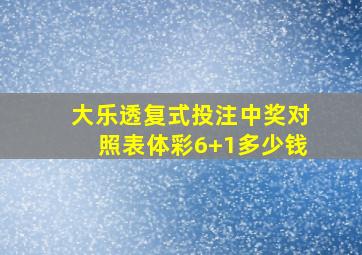 大乐透复式投注中奖对照表体彩6+1多少钱