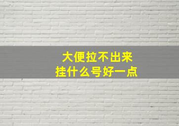 大便拉不出来挂什么号好一点