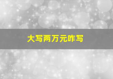 大写两万元咋写