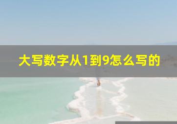 大写数字从1到9怎么写的