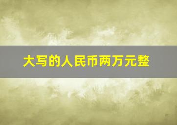 大写的人民币两万元整