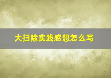 大扫除实践感想怎么写