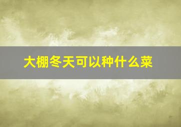 大棚冬天可以种什么菜