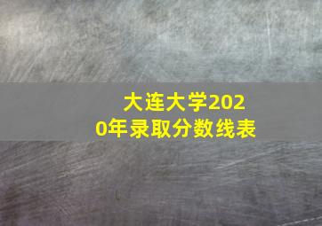 大连大学2020年录取分数线表