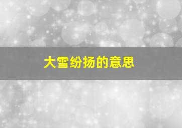 大雪纷扬的意思