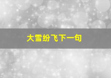 大雪纷飞下一句