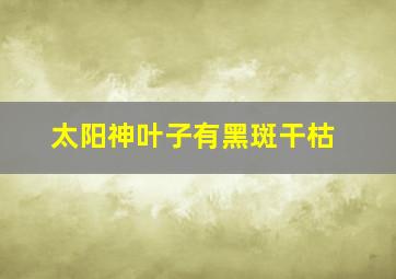 太阳神叶子有黑斑干枯