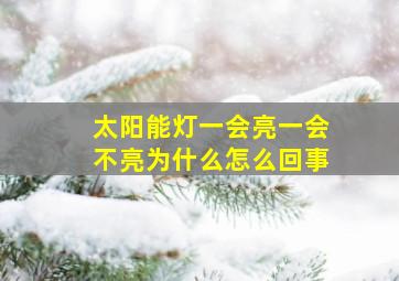 太阳能灯一会亮一会不亮为什么怎么回事