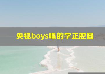 央视boys唱的字正腔圆