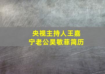 央视主持人王嘉宁老公吴敏菲简历