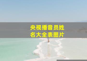 央视播音员姓名大全表图片