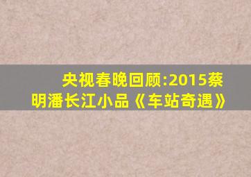 央视春晚回顾:2015蔡明潘长江小品《车站奇遇》