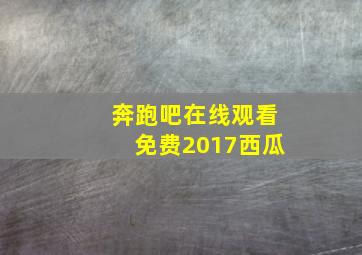 奔跑吧在线观看免费2017西瓜