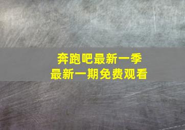 奔跑吧最新一季最新一期免费观看