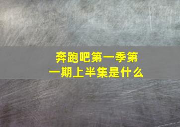 奔跑吧第一季第一期上半集是什么