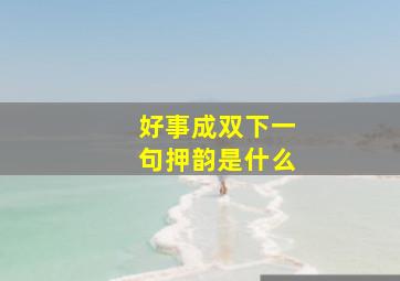 好事成双下一句押韵是什么