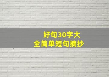 好句30字大全简单短句摘抄