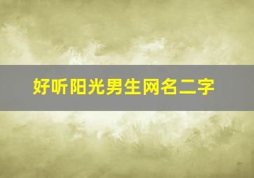 好听阳光男生网名二字