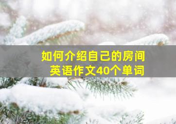 如何介绍自己的房间英语作文40个单词