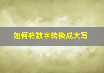 如何将数字转换成大写