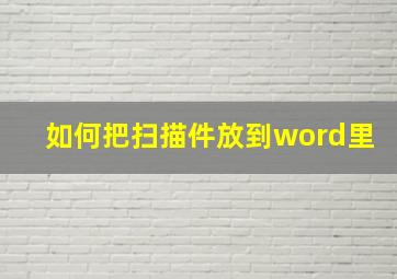 如何把扫描件放到word里