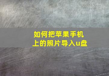 如何把苹果手机上的照片导入u盘