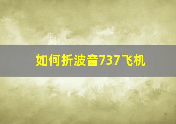 如何折波音737飞机