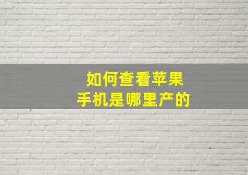 如何查看苹果手机是哪里产的