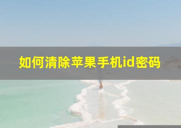 如何清除苹果手机id密码