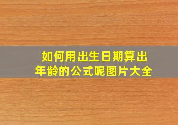 如何用出生日期算出年龄的公式呢图片大全