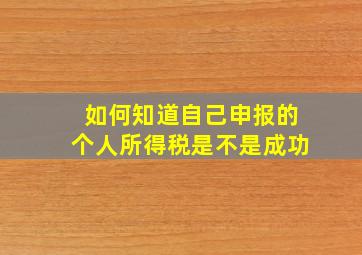 如何知道自己申报的个人所得税是不是成功