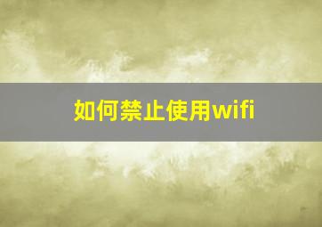 如何禁止使用wifi