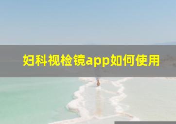 妇科视检镜app如何使用