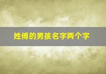 姓傅的男孩名字两个字